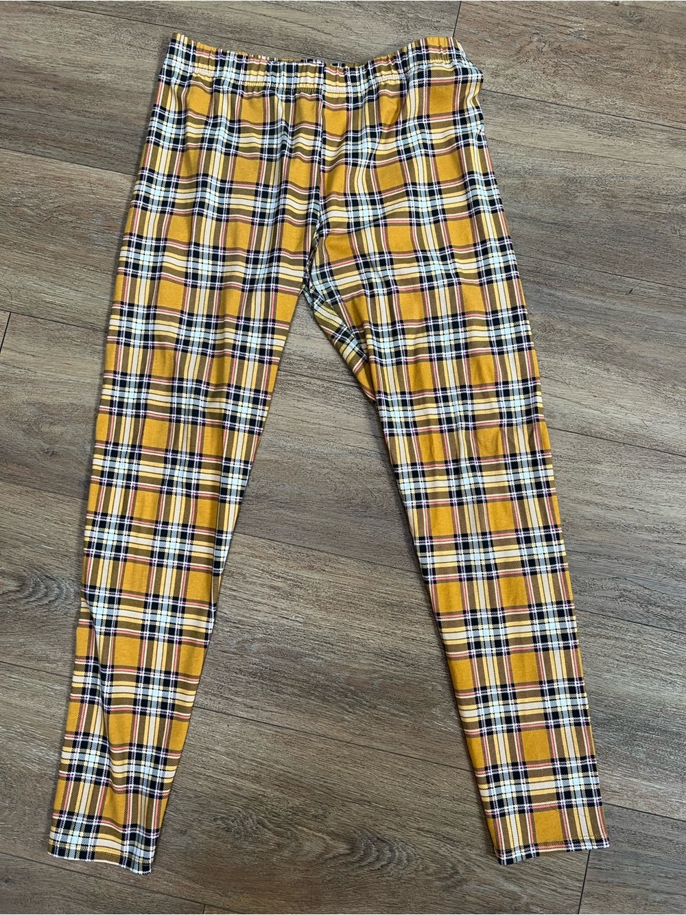 Yellow Plaid Kids Leggings - Brand Unknown